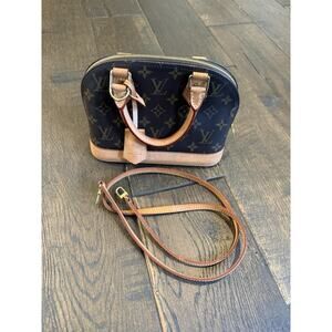 Louis Vuitton Alma Monogram Shoulder Bag BB Brown Canvas